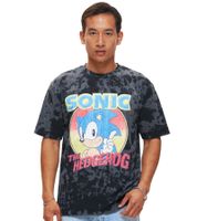 RE:COVERED X SEGA Herren T-Shirt mit Sonic-Print Baumwoll-Shirt Rundhals-Shirt RCSEGA550 Grau