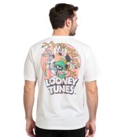 RE:COVERED X LOONEY TUNES Men's Printed Cotton T-Shirt, Crew Neck, RCWARN548 White