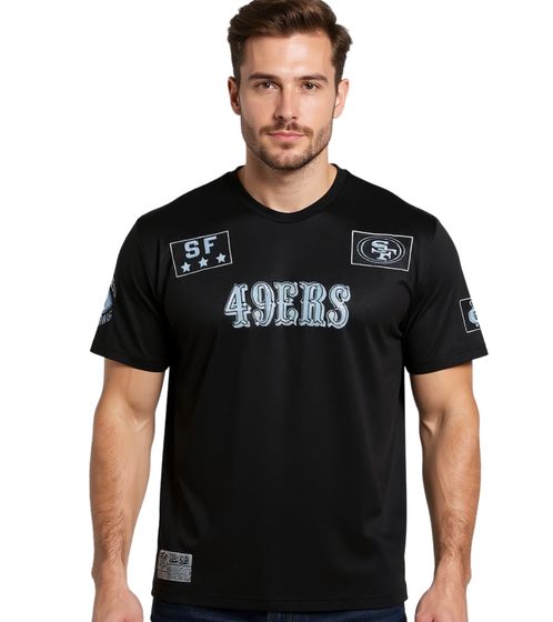 Maglia da uomo RE:COVERED X NFL San Francisco 49ers con logo stampato e numero sul retro, maglia in mesh RCNFL1552A, nera