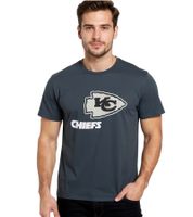 RE:COVERED X NFL Men's T-Shirt Kansas City Chiefs Logo Lettering Cotton Shirt Crew Neck Shirt RCNFL1317D Gray