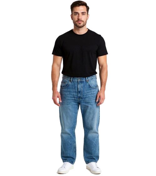 Stylish men's jeans in skater fit style denim trousers with zipper BR-11000-203 dark blue