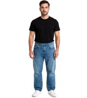 Pantalones vaqueros de hombre con estilo skater fit y cremallera BR-11000-203 azul oscuro