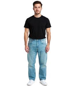 Stylish men's jeans in skater fit style denim trousers with zipper BR-11000-1700 light blue