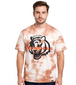 RE:COVERED X NFL Cincinnati Bengals Men's T-Shirt with Logo Print, Cotton Crew Neck, RCNFL1392 Brown/White RE:COVERED X NFL Cincinnati Bengals Men's T-Shirt with Logo Print, Cotton Crew Neck, RCNFL1392 Brown/White