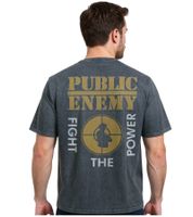 RE:COVERED X PUBLIC ENEMY Men's T-Shirt Fight the Power Cotton Crew Neck RCBVD3838 Gray