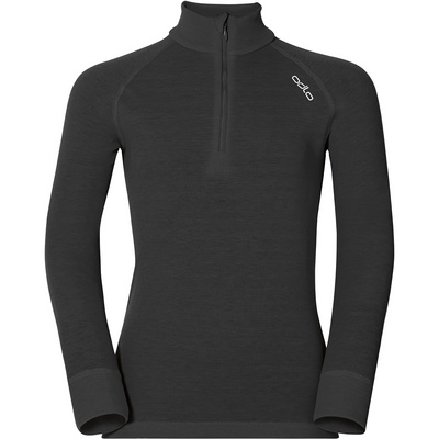 Odlo Niños Langarm Unterhemden Warm 1/2 Zip Longsleeve Negro