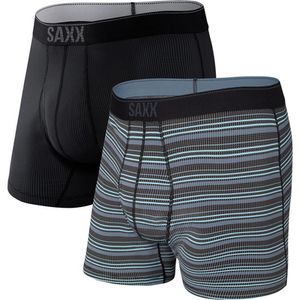Saxx Underwear Hombre Kurze Unterhosen Quest Boxer 2er Pack Negro