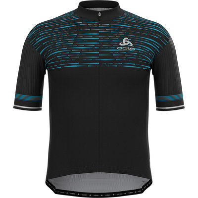 Odlo Hombre Radtrikots Zeroweight Full Zip Trikot Negro