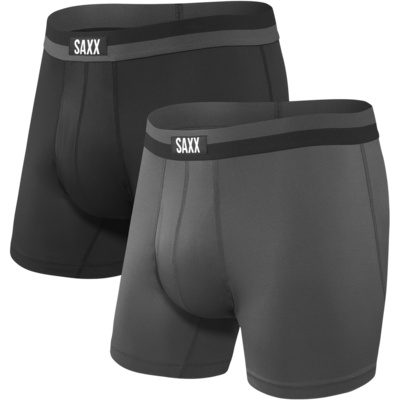 Saxx Underwear Herren Kurze Unterhosen Sport Mesh Bb Fly 2pk Boxer Schwarz