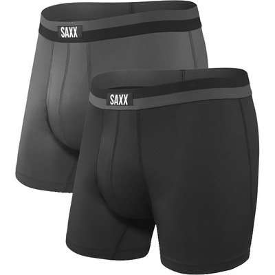 Saxx Underwear Herren Kurze Unterhosen Sport Mesh Bb Fly 2pk Boxer Schwarz