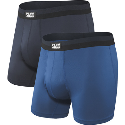 Saxx Underwear Herren Kurze Unterhosen Sport Mesh Bb Fly 2pk Boxer Blau