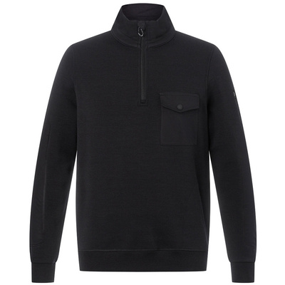 Super.Natural Herren Pullover Alpine Active Quarter Pullover Schwarz