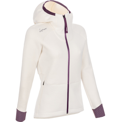 LaMunt Donna Giacca in pile Antje Thermal Felpa con cappuccio Giacca Bianco