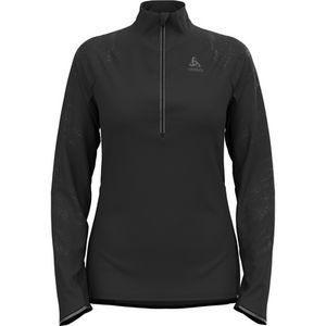 Odlo Donna Langarm Unterhemden Zeroweight Ceramiwarm Zip Longsleeve Nero