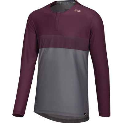 IXS Hombre Radtrikots Flow XTG Longsleeve Henley Trikot Mehrfarbig