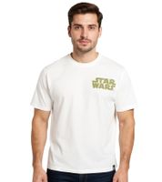 RE:COVERED X STAR WARS Men's T-Shirt with Back Print, Cotton Shirt, Short-Sleeve Shirt, RCDIF2045, Ecru-White