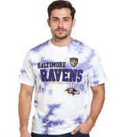 RE:COVERED X NFL Baltimore Ravens Men's T-Shirt with Logo Print, Cotton Crew Neck, RCNFL1391, Purple/White