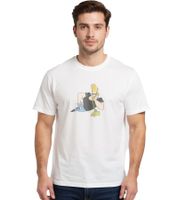 RE:COVERED X Cartoon Network Men's T-Shirt Johnny Bravo Cotton Crew Neck RCWARN752 Light Beige