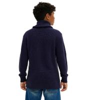 Children's Waffle Knit Sweater and Scarf for Boys Sustainable Cotton Sweater Fall Sweater 976702 Blue