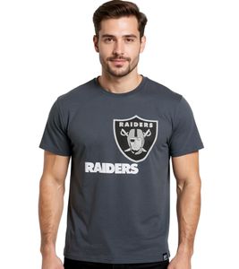 RE:COVERED X NFL Men's T-Shirt Las Vegas Raiders Logo Cotton Crew Neck Shirt RCNFL1317G Gray RE:COVERED X NFL Men's T-Shirt Las Vegas Raiders Logo Cotton Crew Neck Shirt RCNFL1317G Gray