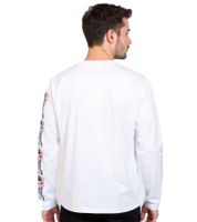 RE:COVERED X nickelodeon Camisa de manga larga para hombre, Bob Esponja, Patrick, estampado de algodón, cuello redondo, RCVCM687 Blanco