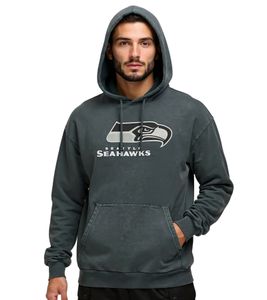 Sweat à capuche RE:COVERED X NFL Seattle Seahawks pour homme, avec logo, en coton, gris, RCNFL1318J