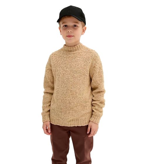 Pull enfant en maille bouclée, col montant, garçon, automne, 945781, beige