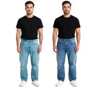 stylische Herren Jeans im Skater Fit-Stil Denim-Hose mit Reißverschluss BR-11000 Dunkel-Blau oder Hellblau
