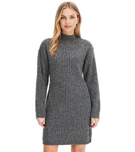 Vestido de cuello alto para mujer, punto trenzado, 959340 gris Vestido de cuello alto para mujer, punto trenzado, 959340 gris