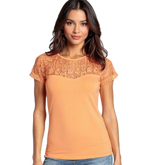 Camisa Melrose para mujer, elegante camisa de verano con encaje 52186059 Naranja