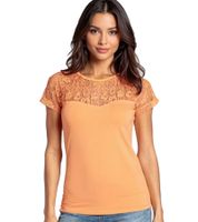Melrose Women's Shirt, Stylish Summer Shirt with Lace 52186059 Orange Melrose Women's Shirt, Stylish Summer Shirt with Lace 52186059 Orange