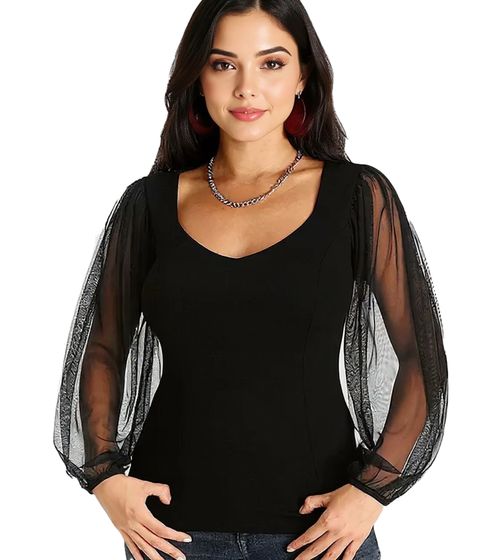 melrose Camisa de fiesta de malla con globos para mujer 91426738 Schwarz