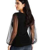 melrose Damen Shirt with Balloonärmeln aus Mesh Party-Shirt 91426738 Schwarz melrose Damen Shirt with Balloonärmeln aus Mesh Party-Shirt 91426738 Schwarz