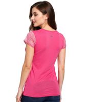 Chemise d'été femme LAURA SCOTT, T-shirt tendance avec dentelle, 15514855 Rose