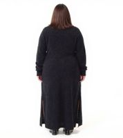 Vestido Midi de Punto con Cuello Alto y Manga Larga para Mujer Tallas grandes 915602 Negro