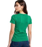 Lot de 2 t-shirts AJC pour femme, col rond, coton, manches courtes, 97804453, bleu/vert