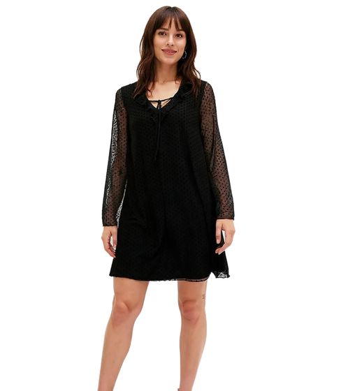 Women's Spring Dress Polka Dot Mesh Dress Stylish Midi Dress 909669 Black