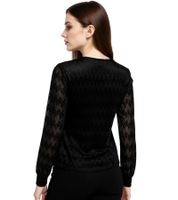 Chemise femme ONLY Maddy à manches longues et manches ajourées 45448040, noire