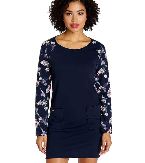 Minivestido KangaROOS para mujer, vestido deportivo, vestido de algodón de manga larga, 85555248 Azul