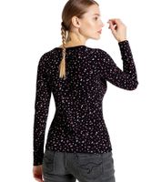 KangaROOS Women's Long-Sleeve Cotton T-Shirt with Confetti Pattern 39996969 Black KangaROOS Women's Long-Sleeve Cotton T-Shirt with Confetti Pattern 39996969 Black