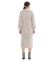 Soft women's midi dress with a wide turtleneck, long-sleeved dress 935820 Gray