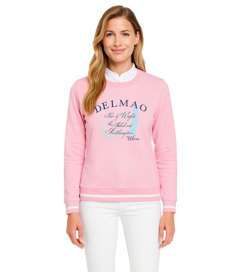 DELMAO Sweater Women's Cotton Pullover Fashionable Sweatshirt 18462040 Pink
