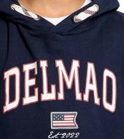 DELMAO Kinder Baumwoll-Pullover mit Kapuze und großem Frontlogo Langarm-Shirt 65583222 Blau DELMAO Kinder Baumwoll-Pullover mit Kapuze und großem Frontlogo Langarm-Shirt 65583222 Blau