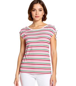 T-shirt da donna BOYSEN'S, esclusiva camicia estiva con maniche arricciate, 10332017 Rosso/Bianco/Verde/Rosa T-shirt da donna BOYSEN'S, esclusiva camicia estiva con maniche arricciate, 10332017 Rosso/Bianco/Verde/Rosa