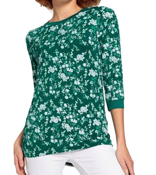 Camisa BOYSEN'S para mujer, Camisa moderna con mangas 3/4 y estampado floral, 42406115 Verde