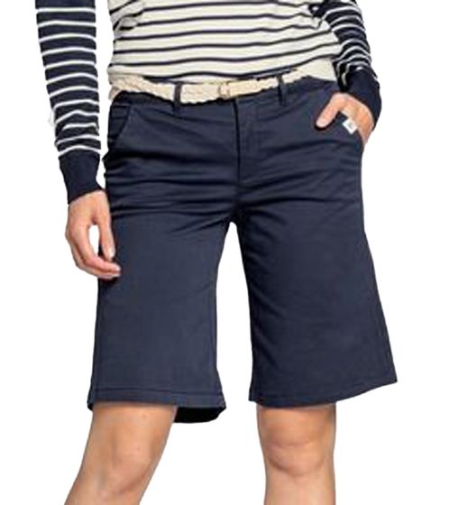 DELMAO Women's Chino Bermuda Shorts with Belt, Wide-Leg Shorts, 16741061 Blue