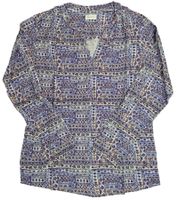 BOYSEN'S Women's V-Neck Blouse-Shirt, Long-Sleeved Summer Tunic, 81925947, Multicolored