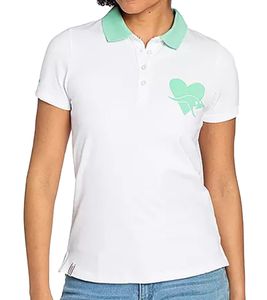 KangaROOS Damen Baumwoll-Shirt Polo-Shirt zweifarbiges Pique Kurzarm-Shirt 68859808 Weiß