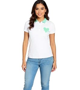 Polo KangaROOS en coton pour femme, manches courtes en piqué bicolore, 68859808, blanc Polo KangaROOS en coton pour femme, manches courtes en piqué bicolore, 68859808, blanc