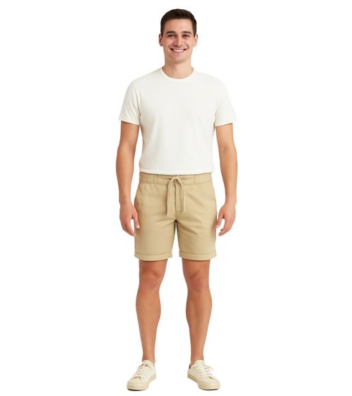 Bermudas cortas de algodón BLEND para hombre, con dobladillo y cinturilla elástica, 20716624 161104 Beige